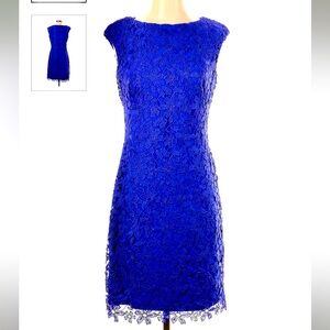 Beautiful Ralph Lauren Blue Dynasty lace dress, Sz 12